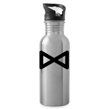 Rune: Dagaz ᛞ (D), Quantum Runes Futhark 0 © - Water bottle with straw - silver - Right