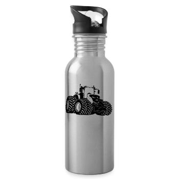 Tractor - tug - farmer - farmer - Water bottle with straw - silver - Right