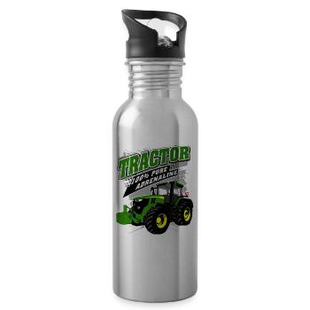 Tractor - Tractor - Farmer - Farmer - Water bottle with straw - silver - Right