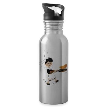 Breton crepe maker - Water bottle with straw - silver - Right