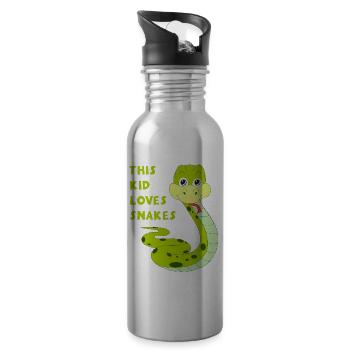 Dieses Kind liebt Schlangen Kleinkinder Kinder junge Mädchen Kind - Trinkflasche mit integriertem Trinkhalm - Lightsilver - Rechts