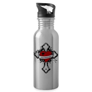 Frankfurt - Trinkflasche mit integriertem Trinkhalm - Lightsilver - Rechts