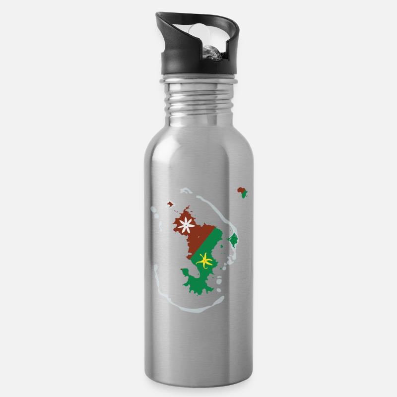 Maore (Mayotte) île d'Afrique - Gourde avec paille intégrée - argent clair