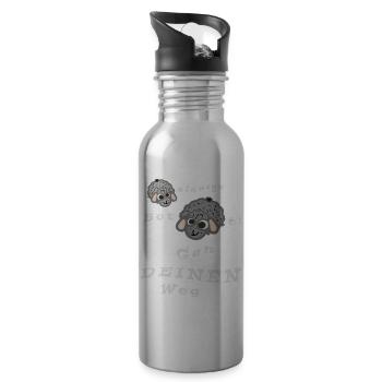 Geh DEINEN Weg - Trinkflasche mit integriertem Trinkhalm - Lightsilver - Rechts