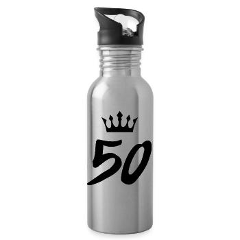 Couronne de 50 numéros - Gourde avec paille intégrée - argent clair - Droite