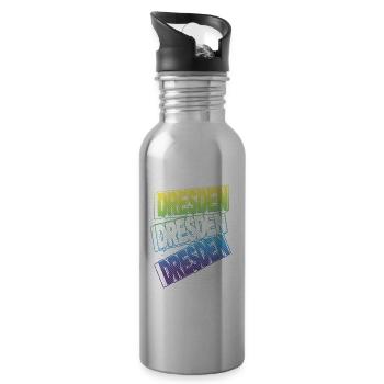 Dresde Allemagne Ville Font Skyline Accueil - Gourde avec paille intégrée - argent clair - Droite