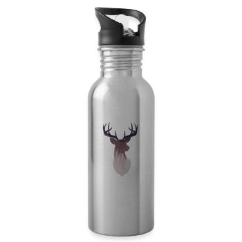 Hiking Camping Camping Outdoor Hiking Tour Hikers - Water bottle with straw - silver - Right
