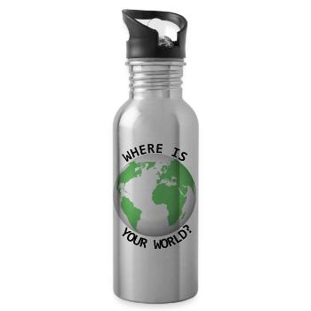 Where is your world - Water bottle with straw - silver - Right