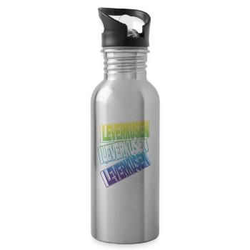 Leverkusen Allemagne City Font Skyline - Gourde avec paille intégrée - argent clair - Droite