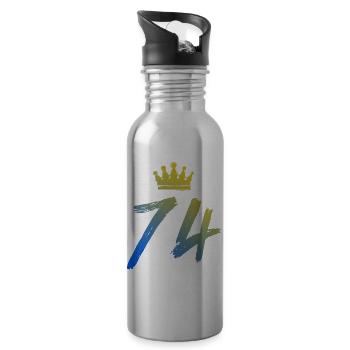 74 Number of crowns - Water bottle with straw - silver - Right