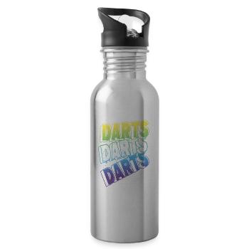 Darts Dartboard Dartboard Darts Players - Water bottle with straw - silver - Right