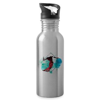 Badminton Badminton Sport Player Vintage coloré - Gourde avec paille intégrée - argent clair - Droite