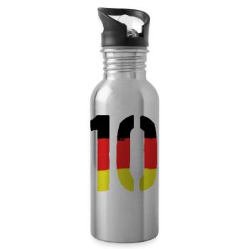 10 Zahl symbol Germany - Trinkflasche mit integriertem Trinkhalm - Lightsilver - Rechts