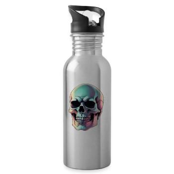 Printflow Skull - Trinkflasche mit integriertem Trinkhalm - Lightsilver - Rechts