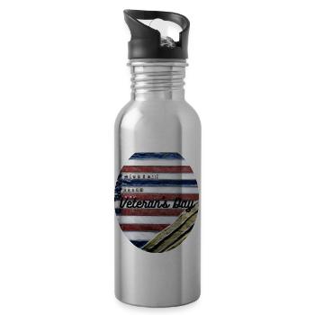 Veteranen, Veteranen, Waffenstillstand. - Trinkflasche mit integriertem Trinkhalm - Lightsilver - Rechts