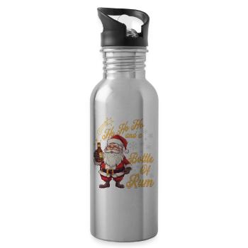 Weihnachtsmann Flasche Rum Alkohol Schnaps Prost - Trinkflasche mit integriertem Trinkhalm - Lightsilver - Rechts