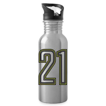 21 - Water bottle with straw - silver - Right