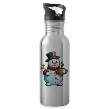 Schneemann - Trinkflasche mit integriertem Trinkhalm - Lightsilver - Rechts