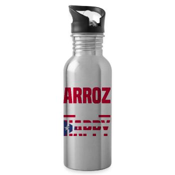 Puerto Rico Geschenkidee | Puerto Ricaner Heimat - Trinkflasche mit integriertem Trinkhalm - Lightsilver - Rechts