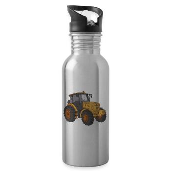 AGRARDIESEL STREICHEN NICHT MIT UNS Landwirt Bauer - Trinkflasche mit integriertem Trinkhalm - Lightsilver - Rechts
