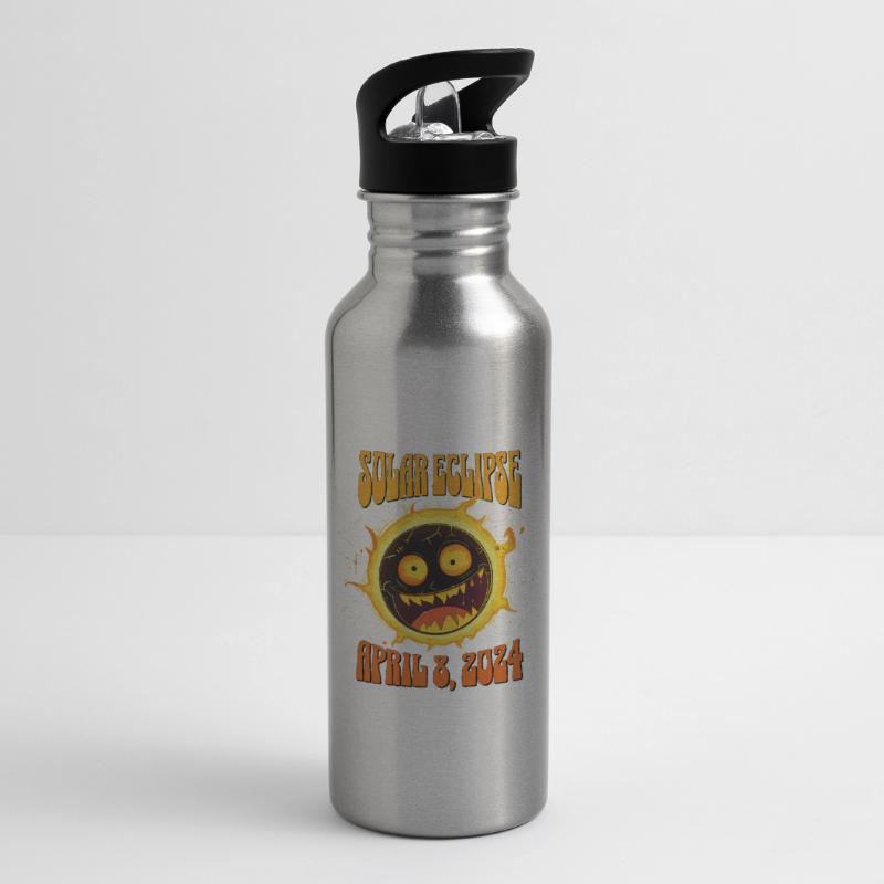 Solar Eclipse April 8, 2024 Total Solar Eclipse Water bottle with straw