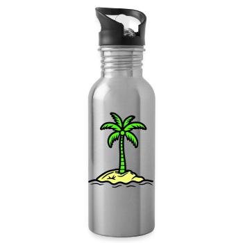 L’été à Palm Island - Gourde avec paille intégrée - argent clair - Droite