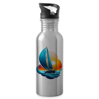 Sailing - Water bottle with straw - silver - Right