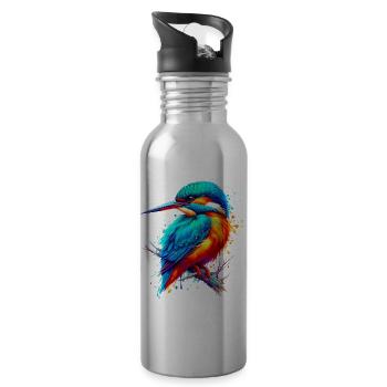 Kingfisher - Water bottle with straw - silver - Right