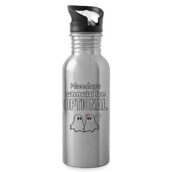 GHOST QUOTES 05 - Water bottle with straw - silver - Right
