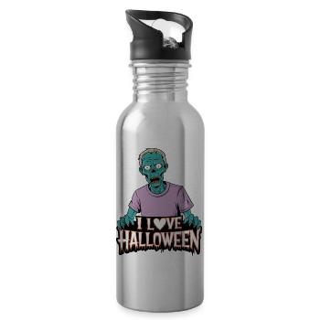 I love Halloween - Gourde avec paille intégrée - argent clair - Droite