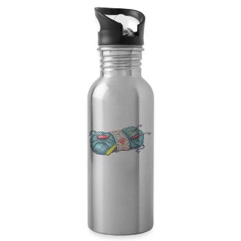I Crochet So I Don't Unravel - Water bottle with straw - silver - Right