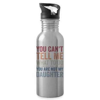 Funny Dad Tee For Father Daddy Papa From Daughter - Gourde avec paille intégrée - argent clair - Droite