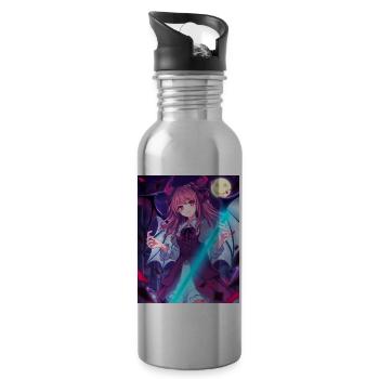 Hellow Anime Design - Water bottle with straw - silver - Right