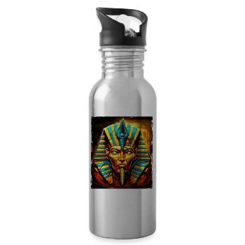 Pharao Totenkopf - Trinkflasche mit integriertem Trinkhalm - Lightsilver - Rechts