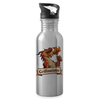 Grillmeister Dragon with Fire Sausage - Water bottle with straw - silver - Right