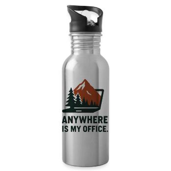 The Off-Site Office Expert: Everywhere at Home - Water bottle with straw - silver - Right