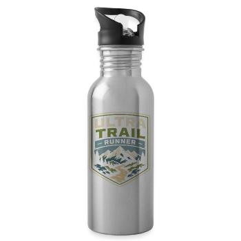 Coureur d’ultra-trail - Gourde avec paille intégrée - argent clair - Droite