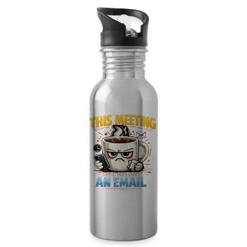 This Meeting could have been an E-Mail - Trinkflasche mit integriertem Trinkhalm - Lightsilver - Rechts