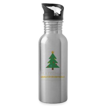 Plätzchen Qualitätskontrolle Weihnachten Shirt - Trinkflasche mit integriertem Trinkhalm - Lightsilver - Rechts