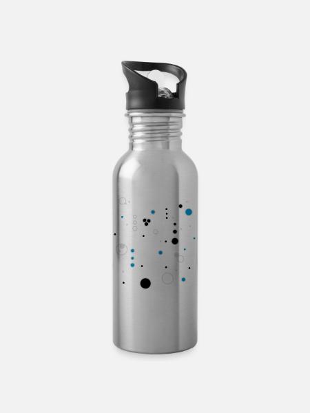 bubbles - Trinkflasche mit integriertem Trinkhalm - Lightsilver
