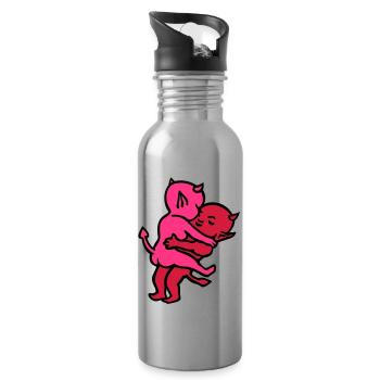 teufels-sex ... von wicki_de - Trinkflasche mit integriertem Trinkhalm - Lightsilver - Rechts
