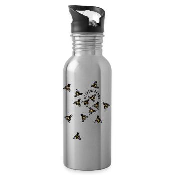 Bienen - Trinkflasche mit integriertem Trinkhalm - Lightsilver - Rechts