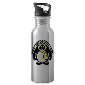 pinguinbraut - Trinkflasche mit integriertem Trinkhalm - Lightsilver - Rechts