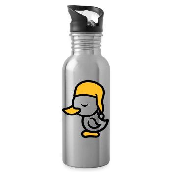 muetze muede bett schlafen schlafmuetze abend erho - Trinkflasche mit integriertem Trinkhalm - Lightsilver - Rechts