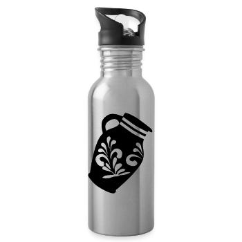 BEMBEL | Frankfurt Motive - Trinkflasche mit integriertem Trinkhalm - Lightsilver - Rechts