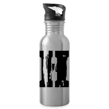H - Buchstabe - Trinkflasche mit integriertem Trinkhalm - Lightsilver - Rechts