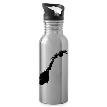 Norwegen - Trinkflasche mit integriertem Trinkhalm - Lightsilver - Rechts