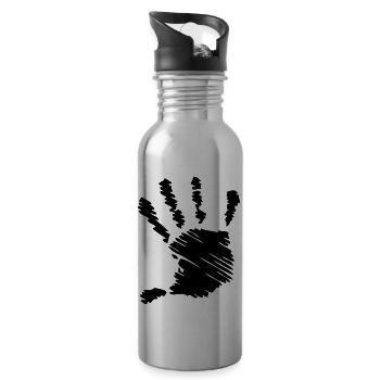 Hand right - Trinkflasche mit integriertem Trinkhalm - Lightsilver - Rechts