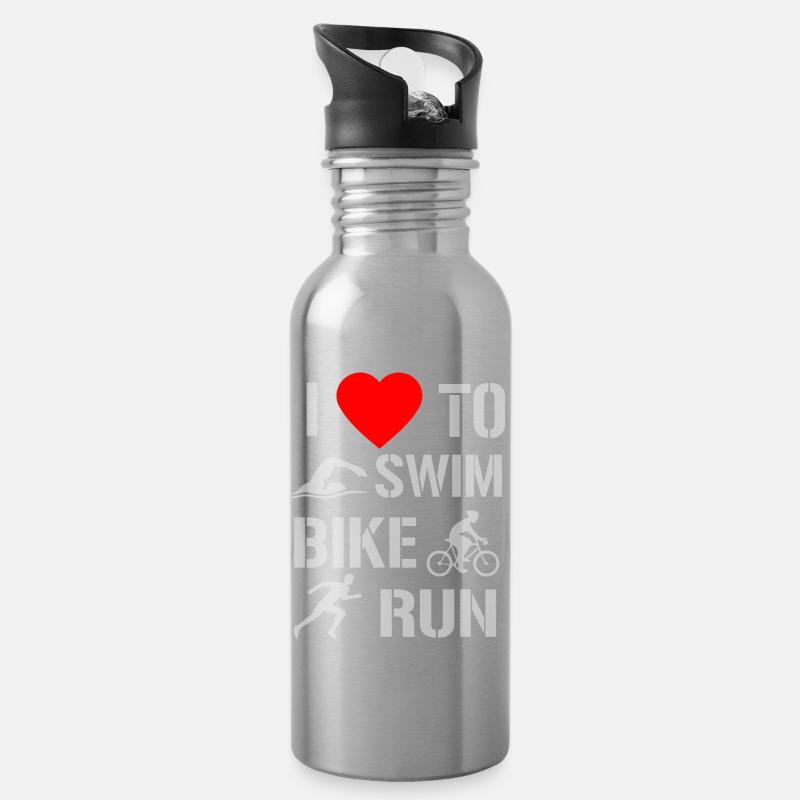 Triathlon - Gourde avec paille intégrée - argent clair