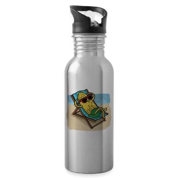 Corn tans Sun kissed the corn - Water bottle with straw - silver - Right